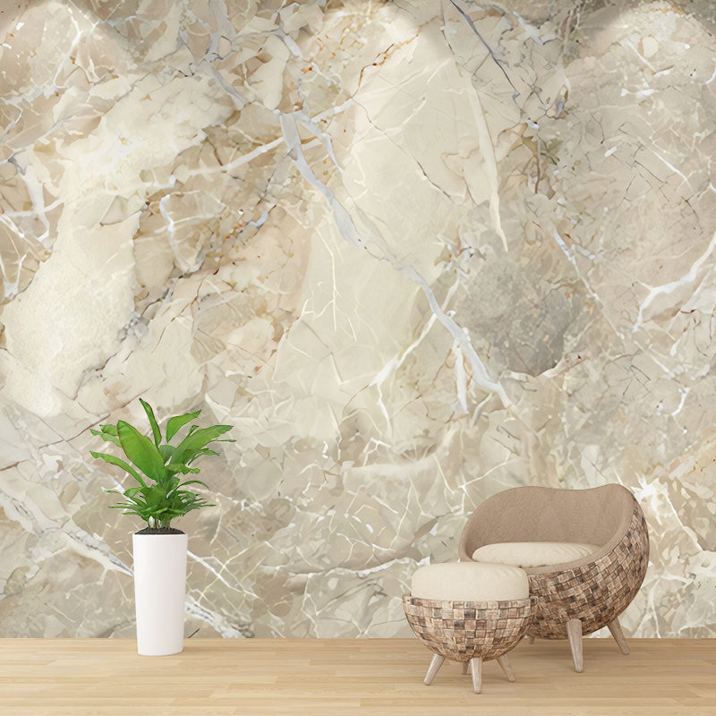 Marble Mural in Pastel Grey, Modern Wall Covering for Coffee Shop and Living Room