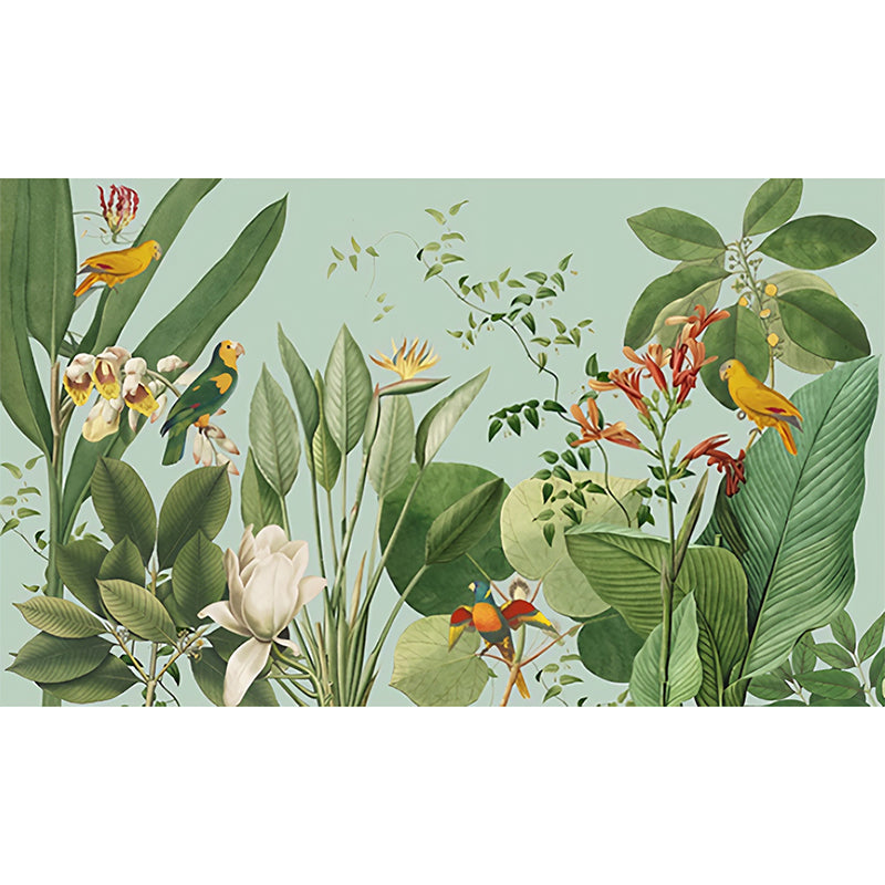 Fresh Forest and Bird Wall Art for Living Room Modern Mural Wallpaper, Personalized Size Available