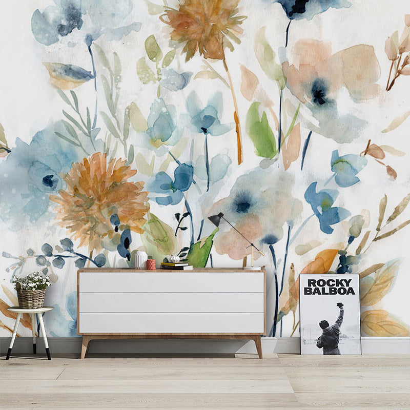 Dekorative romantische Rosen-Wandtapete in personalisierter Größe, minimalistisches Wanddekor für Akzentwände