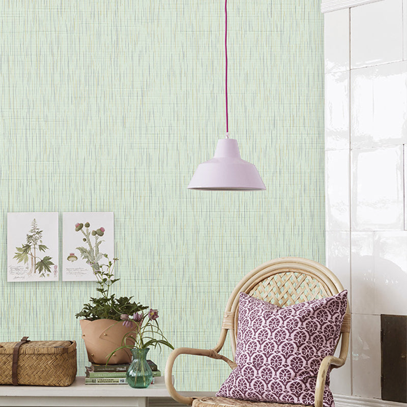 Modern Textured Stripe Wallpaper Stain-Resistant Non-Pasted Wall Covering, 33-foot x 20.5-inch