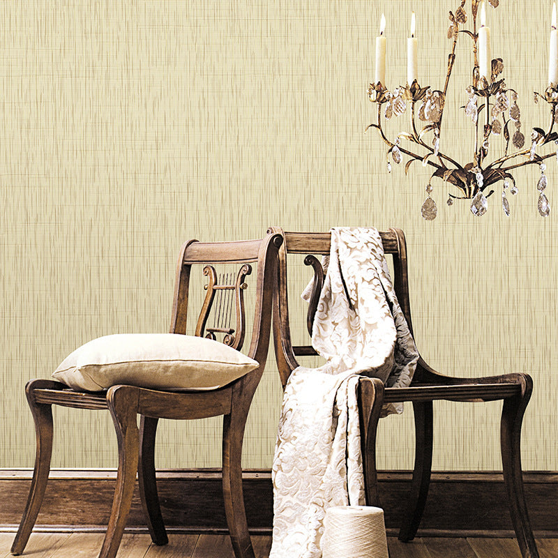 Modern Textured Stripe Wallpaper Stain-Resistant Non-Pasted Wall Covering, 33-foot x 20.5-inch