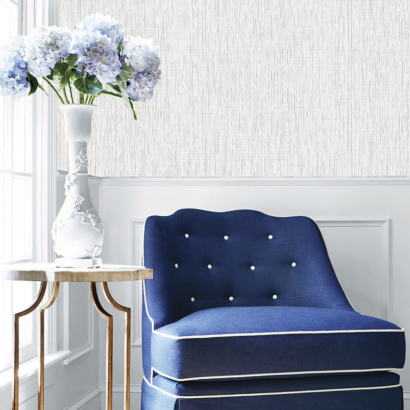 Modern Textured Stripe Wallpaper Stain-Resistant Non-Pasted Wall Covering, 33-foot x 20.5-inch