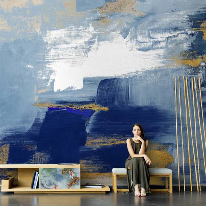 Full Size Muurschilderingen Neutrale Kleur Aquarellen Niet-geweven Muurkunst voor Accentmuur, Gepersonaliseerde Maat Beschikbaar