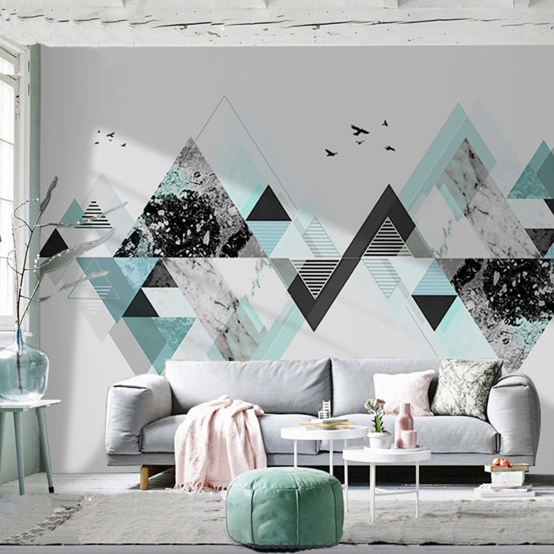 Modern Art Murals Fresh Color Harlequin and Geometries Full Size Wall Covering for Living Rooms