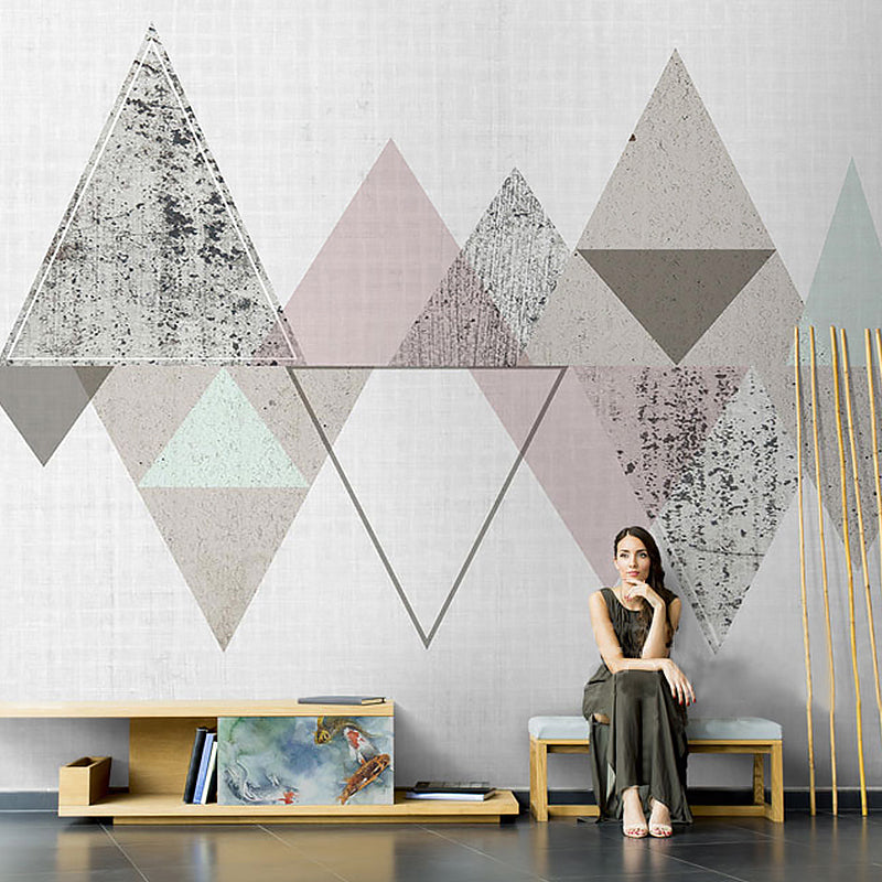 Modern Art Murals Fresh Color Harlequin and Geometries Full Size Wall Covering for Living Rooms