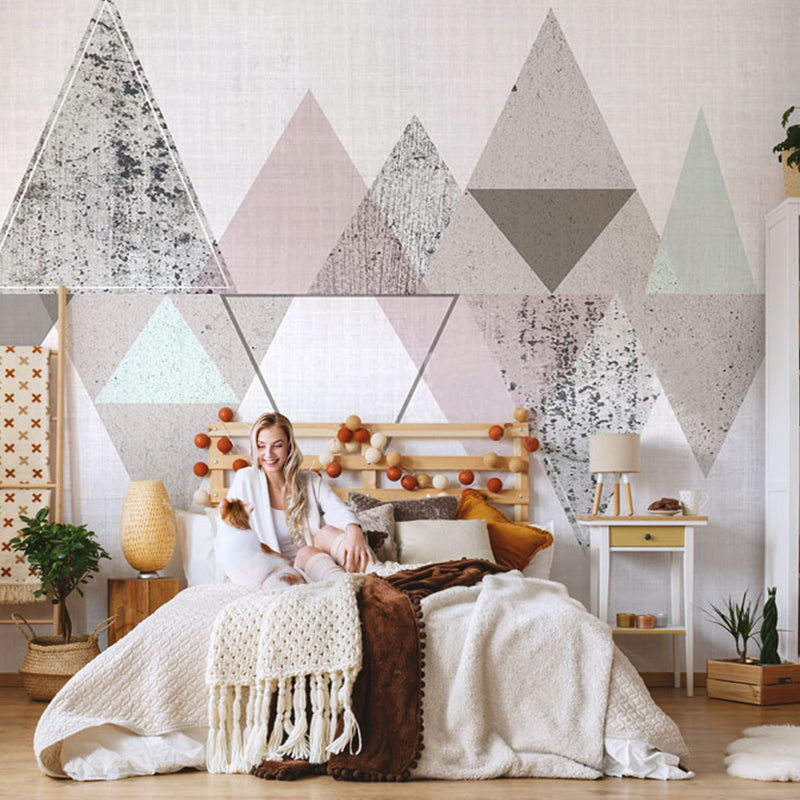 Modern Art Murals Fresh Color Harlequin and Geometries Full Size Wall Covering for Living Rooms