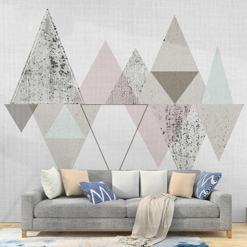 Modern Art Murals Fresh Color Harlequin and Geometries Full Size Wall Covering for Living Rooms