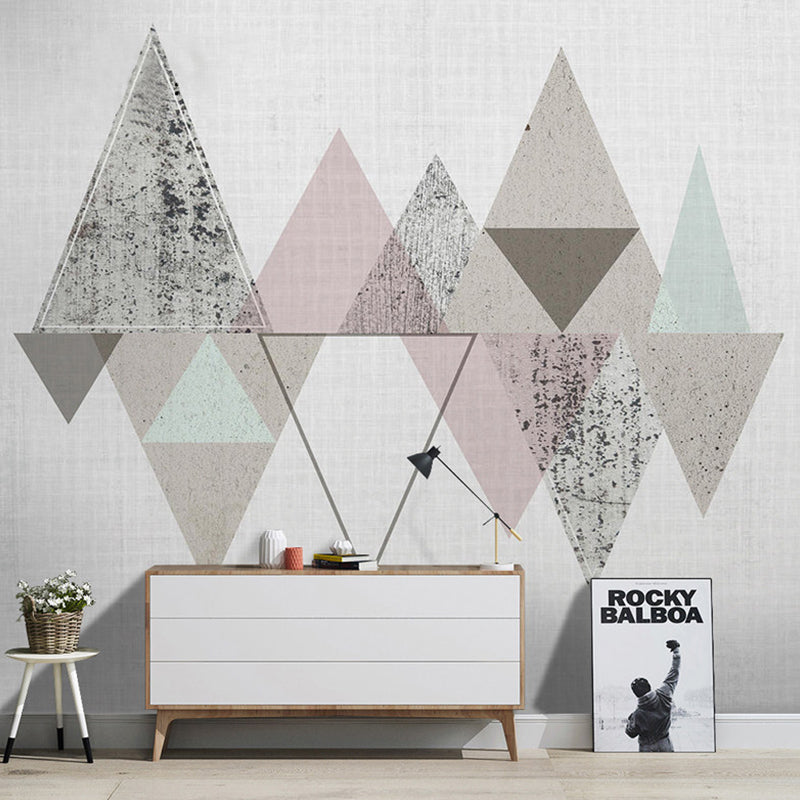 Modern Art Murals Fresh Color Harlequin and Geometries Full Size Wall Covering for Living Rooms