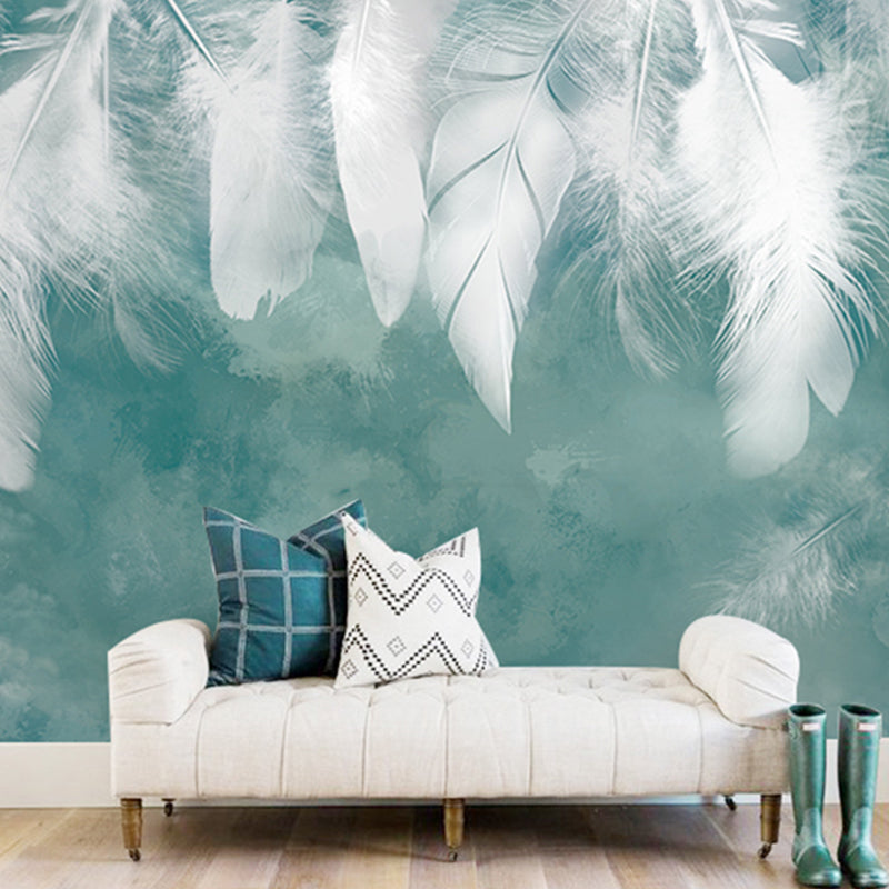Stain-Resistant Hanging Feather Mural Personalized Traditional Wall Art for Accent Wall