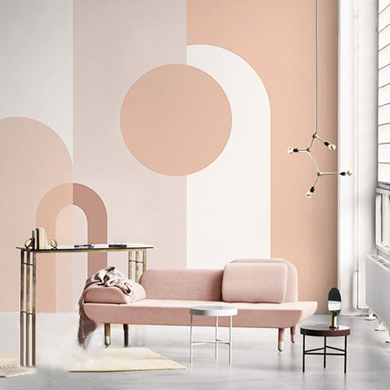 Scandinavian Simple Murals for Bedrooms, Geometries in Multi-Color, Personalized Size Available