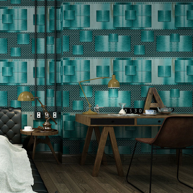 33' x 20.5" Wall Decor Industrial Non-Pasted Iron Peel Wallpaper Roll, Non-Pasted