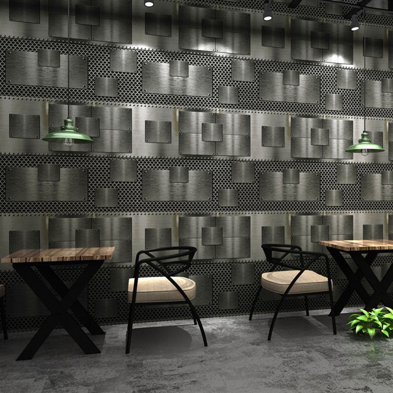 33' x 20.5" Wall Decor Industrial Non-Pasted Iron Peel Wallpaper Roll, Non-Pasted