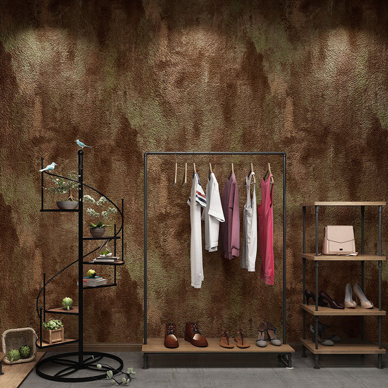 Vinyl Wall Decor Non-Pasted Cement Wallpaper Roll in Pastel Green for Accent Wall