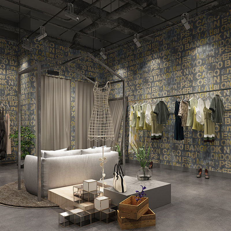 Light Color Wall Covering 33-foot x 20.5-inch Non-Pasted PVC English Letter Wallpaper Roll