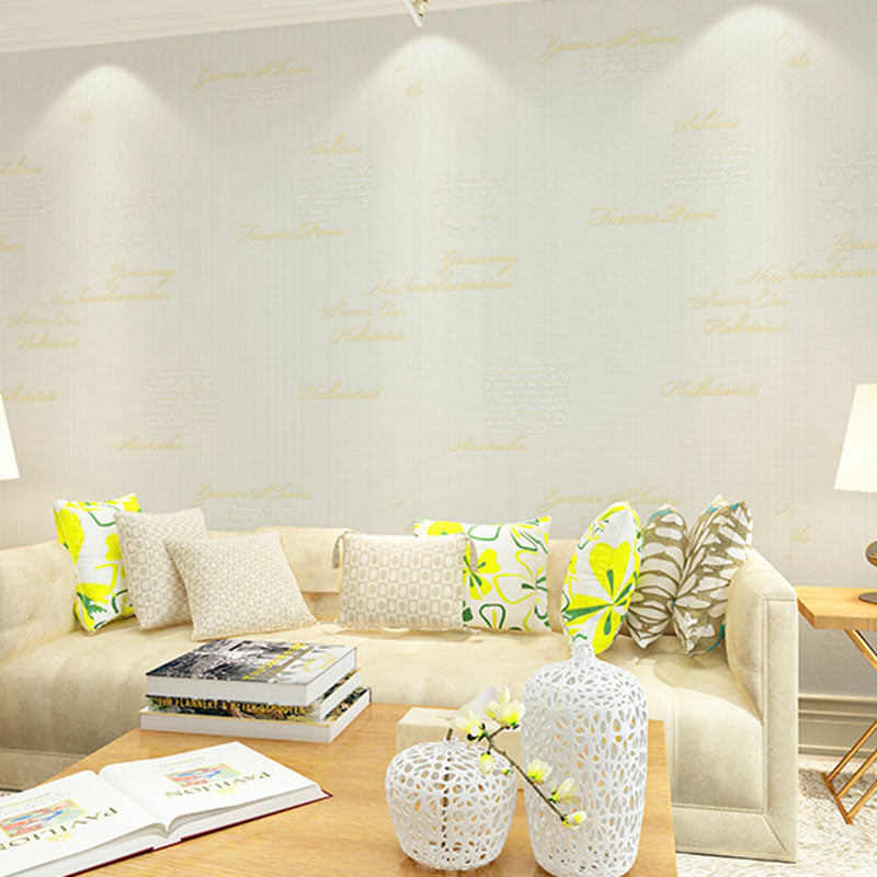 Soft Color Letter Wallpaper Decorative Non-Pasted Wall Covering, 20.5-inch x 31-foot