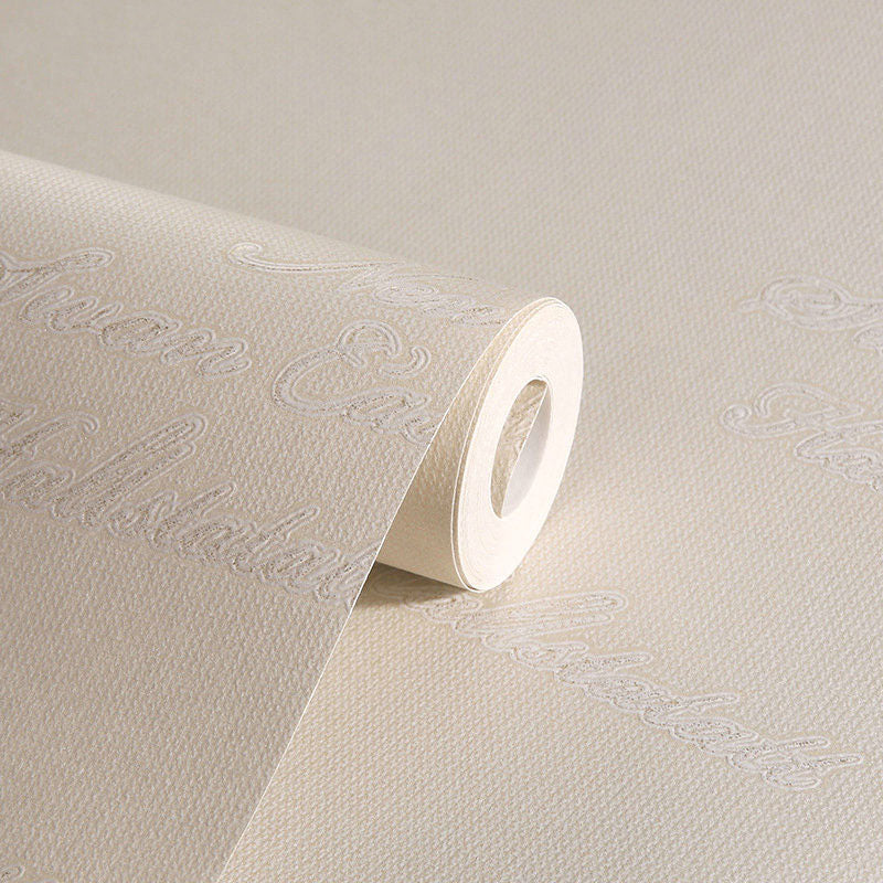 Soft Color Letter Wallpaper Decorative Non-Pasted Wall Covering, 20.5-inch x 31-foot