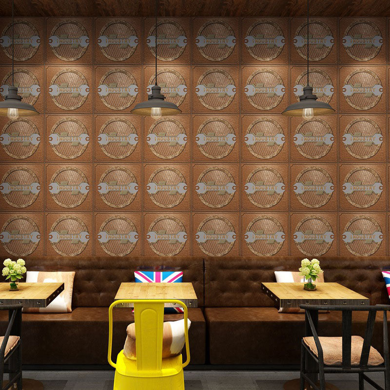 Grid and Circle Wallpaper Roll Non-Pasted Plaster Wall Covering, 31'L x 20.5"W