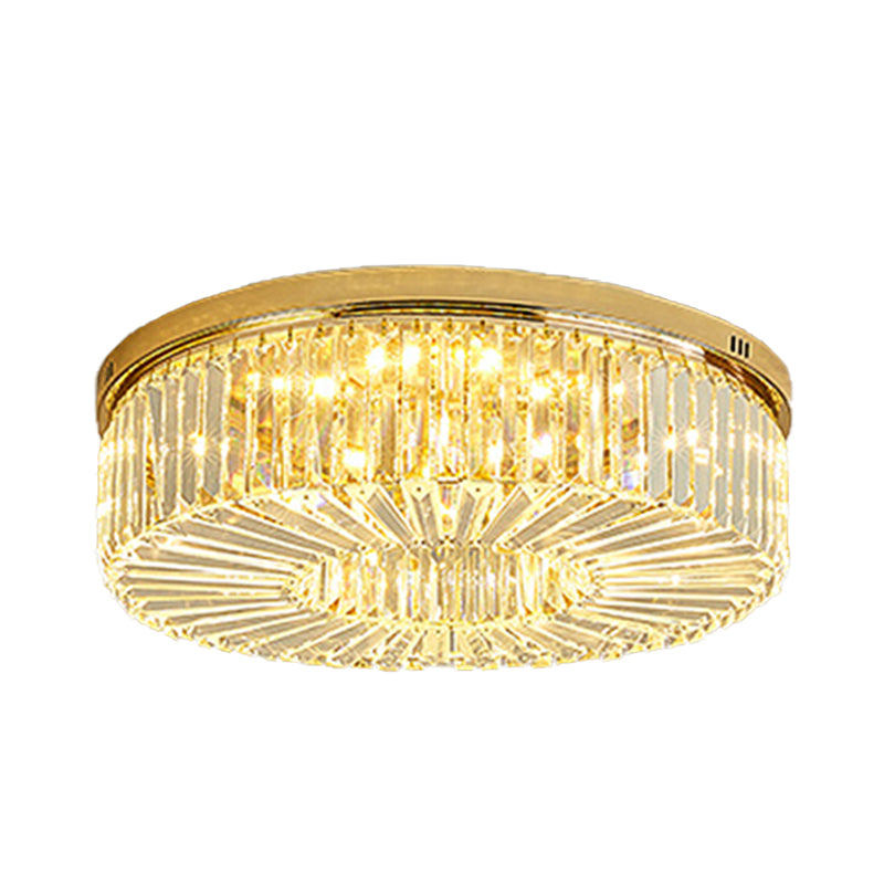 Drum LED Flush Mount Ceiling Licht Einfachheit Gold Crystal Flush Mount Vertiefte Beleuchtung für Schlafzimmer