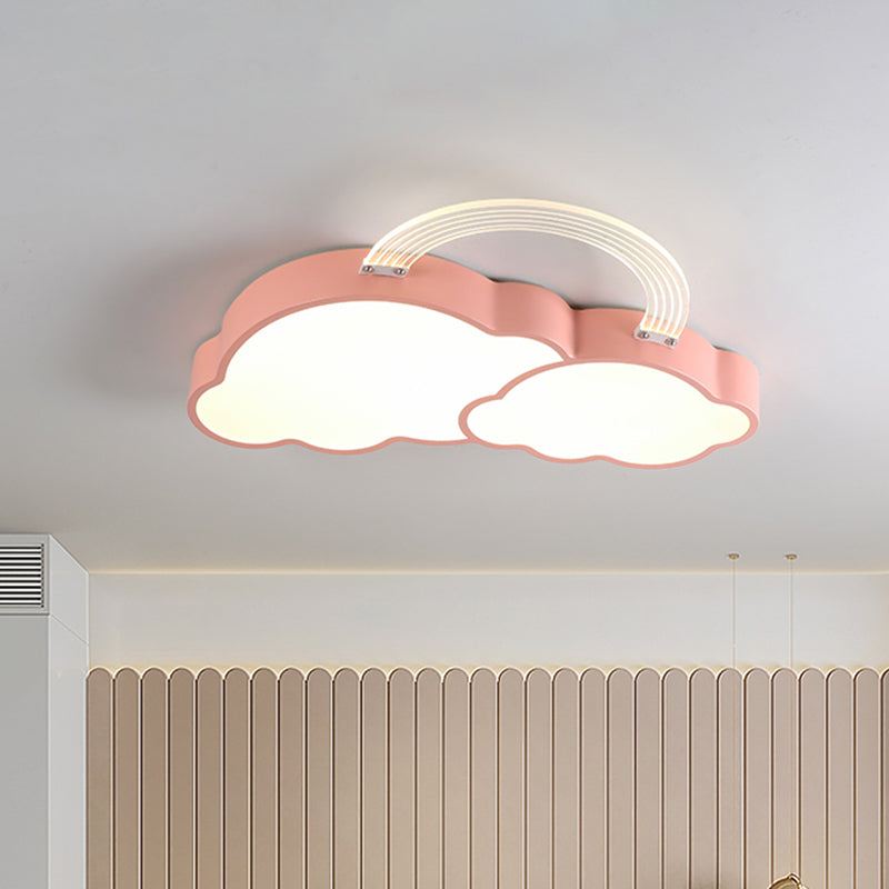 Soleil/arc-en-ciel et nuage encastré dessin animé acrylique LED rose éclairage encastré pour chambre d'enfant