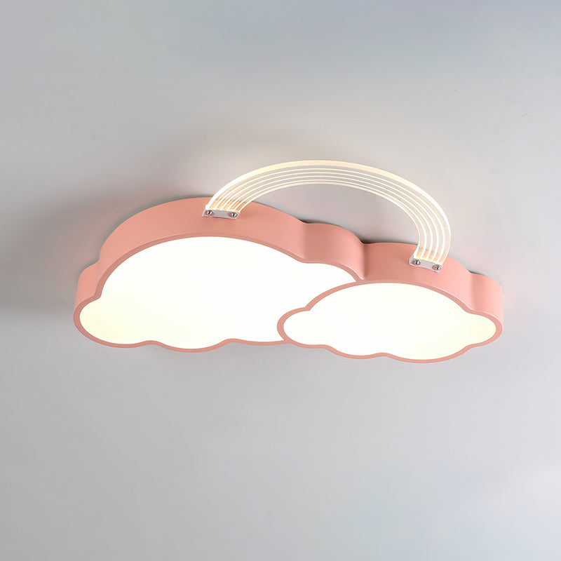 Soleil/arc-en-ciel et nuage encastré dessin animé acrylique LED rose éclairage encastré pour chambre d'enfant