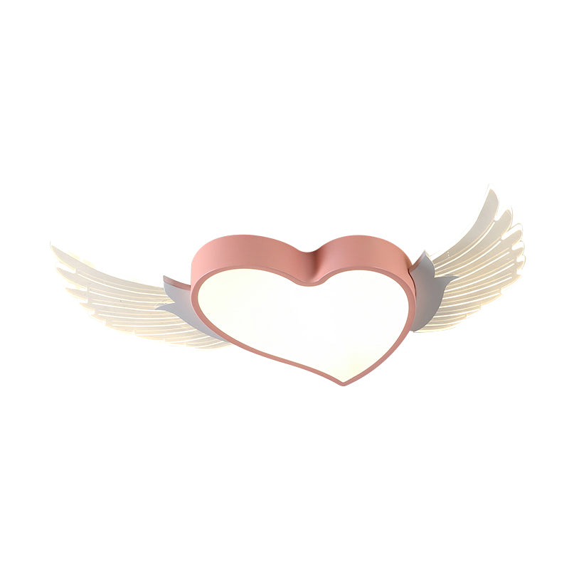 Loving Heart e Wing Flushmount Nordic Metallic LED Rosa Soffitto Montato Illuminazione