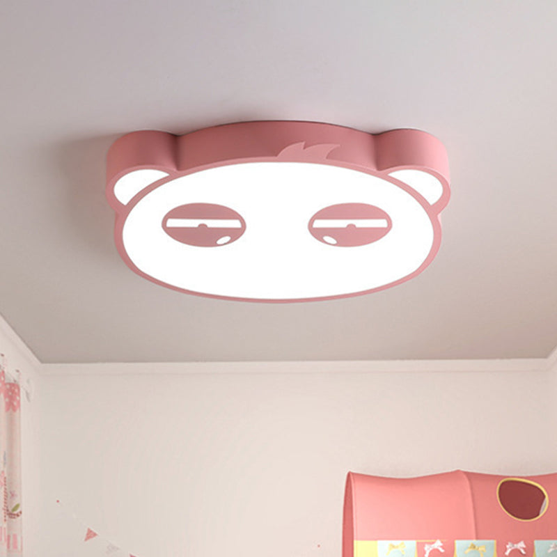 Cartoon LED Deckenleuchte mit Acryl Schatten Rosa/Grün/Blau Ende Panda Form Flush Lampe für Kinder Schlafzimmer