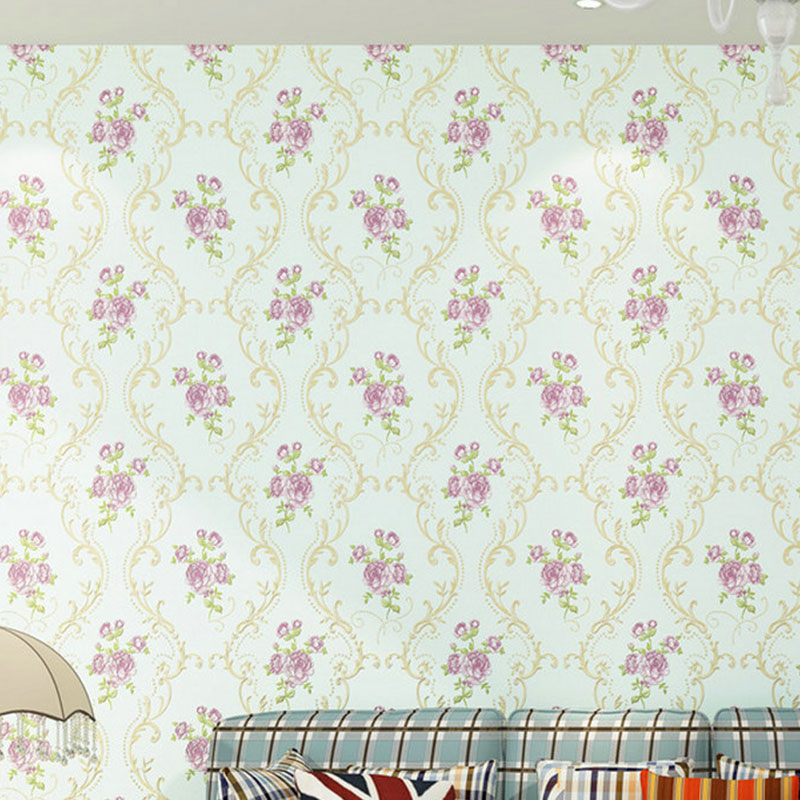 33' x 20,5" Wanddekoration, koreanisches dichtes Blumendesign, nicht verklebte Wandverkleidung in Morandi-Farbe