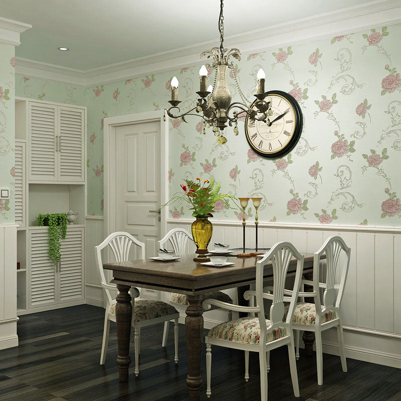 Non-Woven Wallpaper Roll Korean Countryside Non-Pasted Blossoming Flower Wall Covering