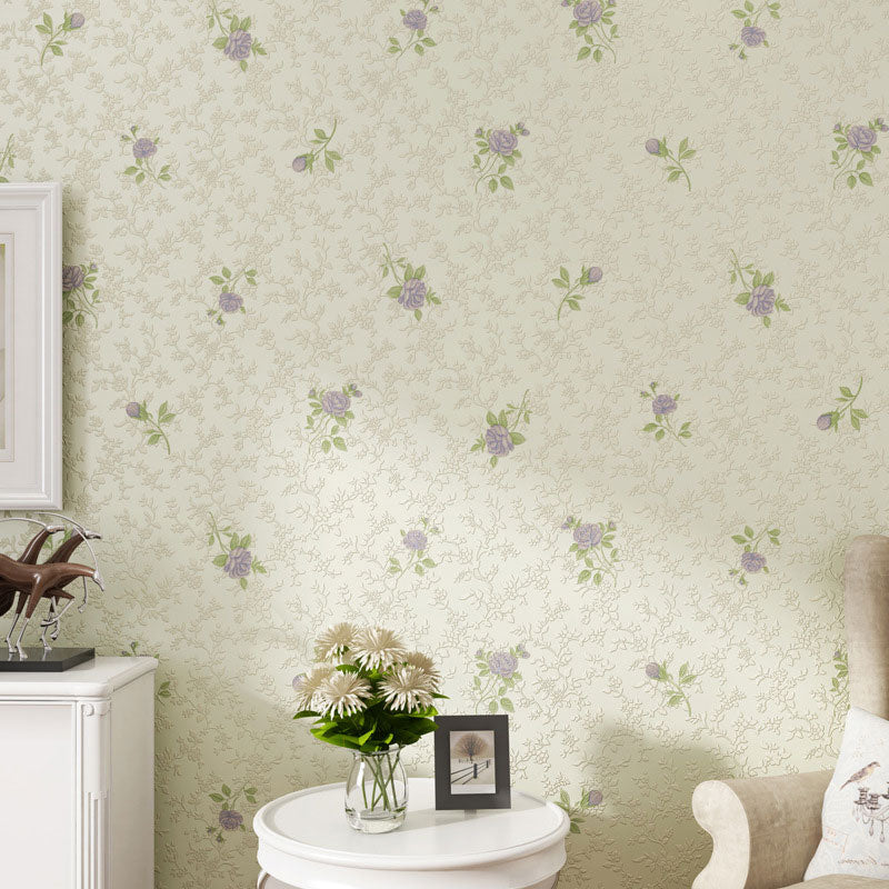 33' x 20.5" Wallpaper Fresh Minimalist Dense Flower Design Wall Decor, Non-Pasted