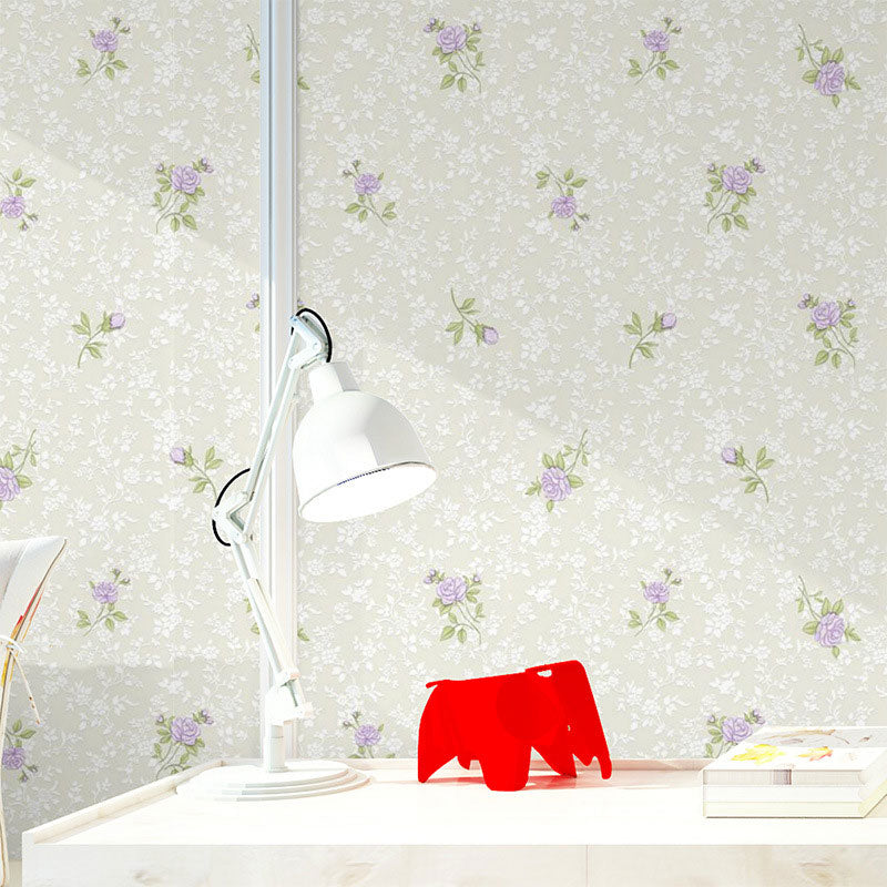 33' x 20.5" Wallpaper Fresh Minimalist Dense Flower Design Wall Decor, Non-Pasted