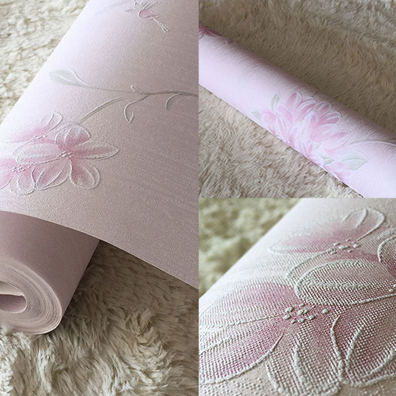 Non-Pasted Wallpaper Roll with Natural Color Garden and Flower Design, 33-foot x 20.5-inch