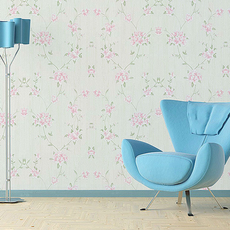 Non-Pasted Wallpaper Roll with Natural Color Garden and Flower Design, 33-foot x 20.5-inch