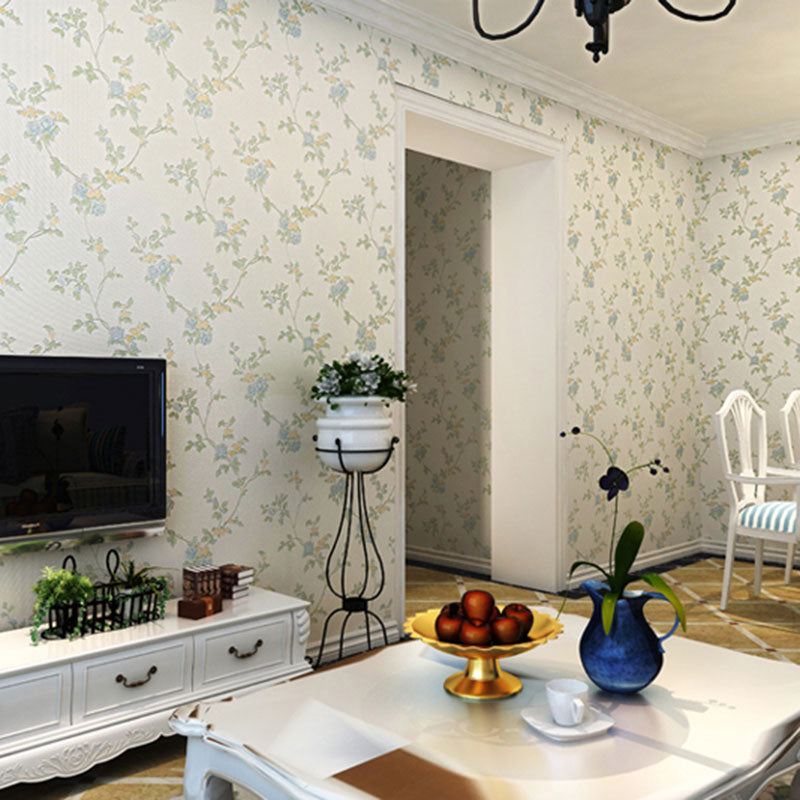 Light Color Wall Decor 31'L x 20.5"W Non-Woven Moisture-Resistant Dense Flower Design Wallpaper