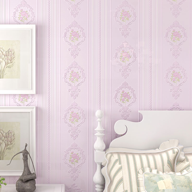 Classic Damasque Wallpaper Roll Waterproof Non-Pasted Wall Decor, 20.5"W x 31'L