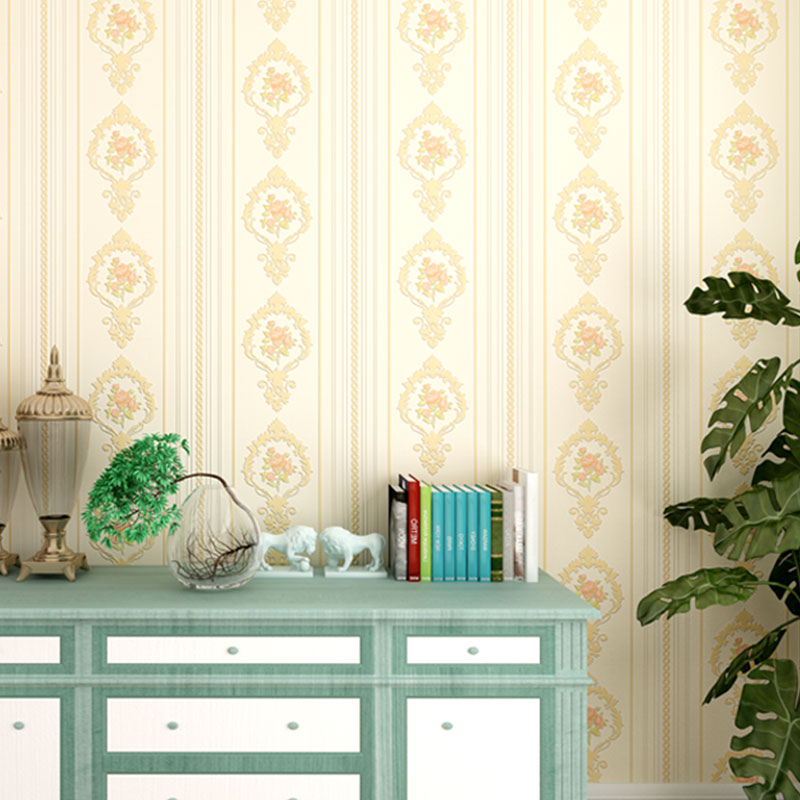 Classic Damasque Wallpaper Roll Waterproof Non-Pasted Wall Decor, 20.5"W x 31'L