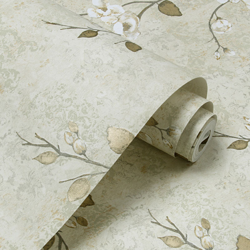 Natural Color Dense Flower Wallpaper 20.5"W x 33'L Non-Pasted Stain-Resistant Wall Covering