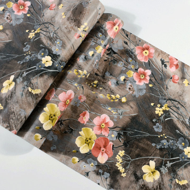 Contemporary Wallpaper Roll Garden Blossom Non-Pasted Wall Decor, 20.5-inch x 33-foot