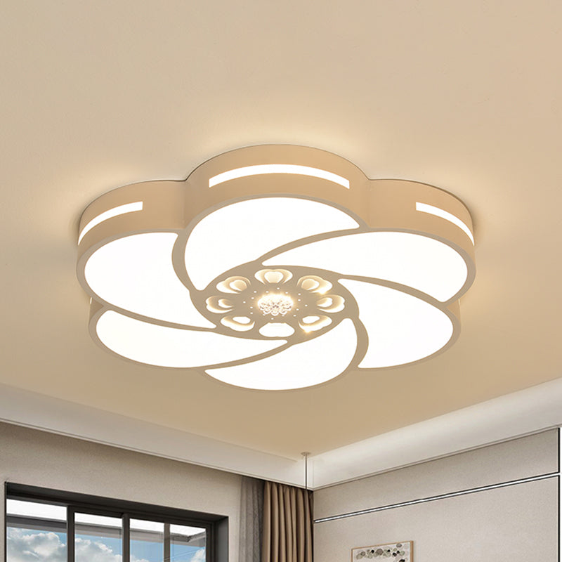 Spiral Fleur Fleur de fer Éclairage Éclairage LED Contemporaine Flush blanc Ceiling Fixture