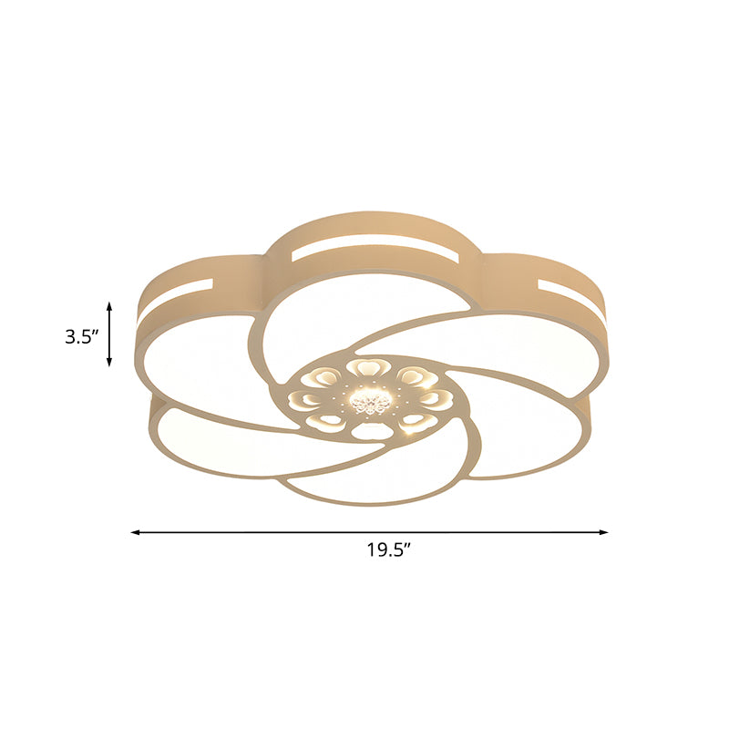 Spiral Fleur Fleur de fer Éclairage Éclairage LED Contemporaine Flush blanc Ceiling Fixture