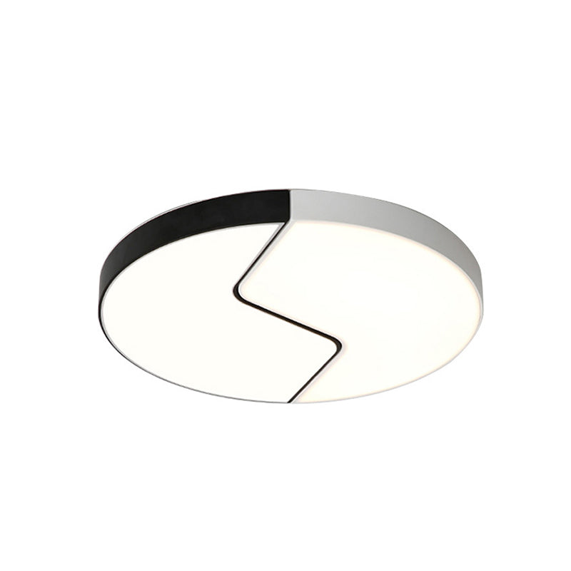 Lampada da incasso a soffitto a LED nordica con paralume in acrilico con finitura in bianco e nero, lampada da incasso a cerchio di giunzione in luce bianca/calda