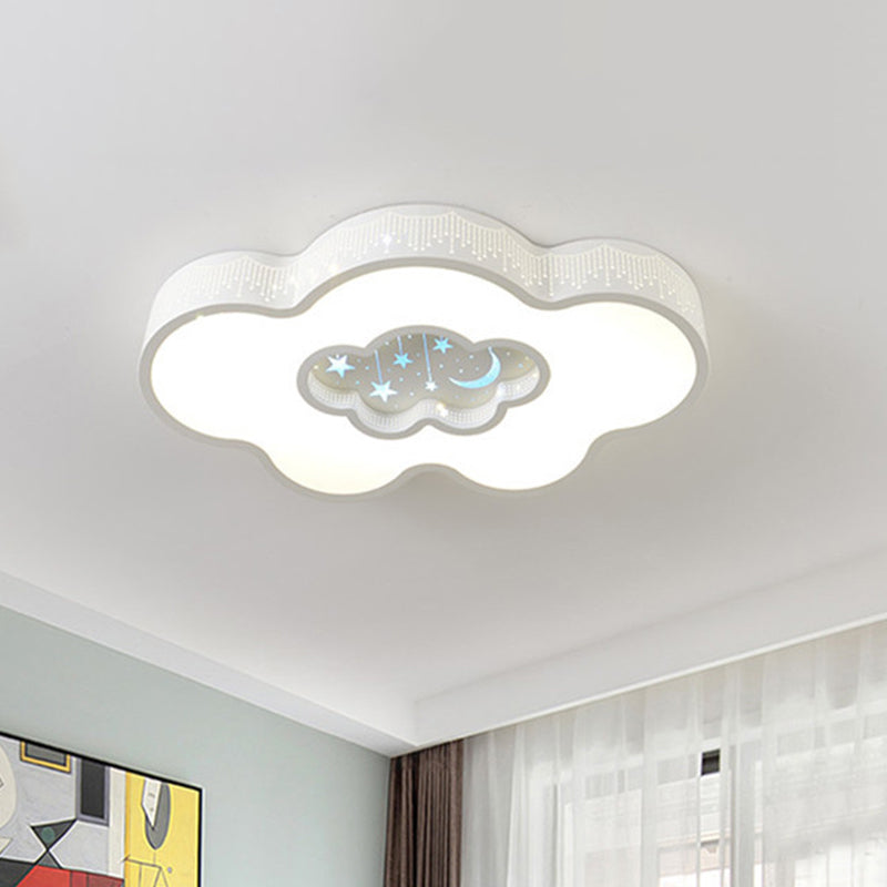 Plafond encastré à LED nordique en forme de nuage en métal, éclairage de plafond blanc en lumière blanche/chaude