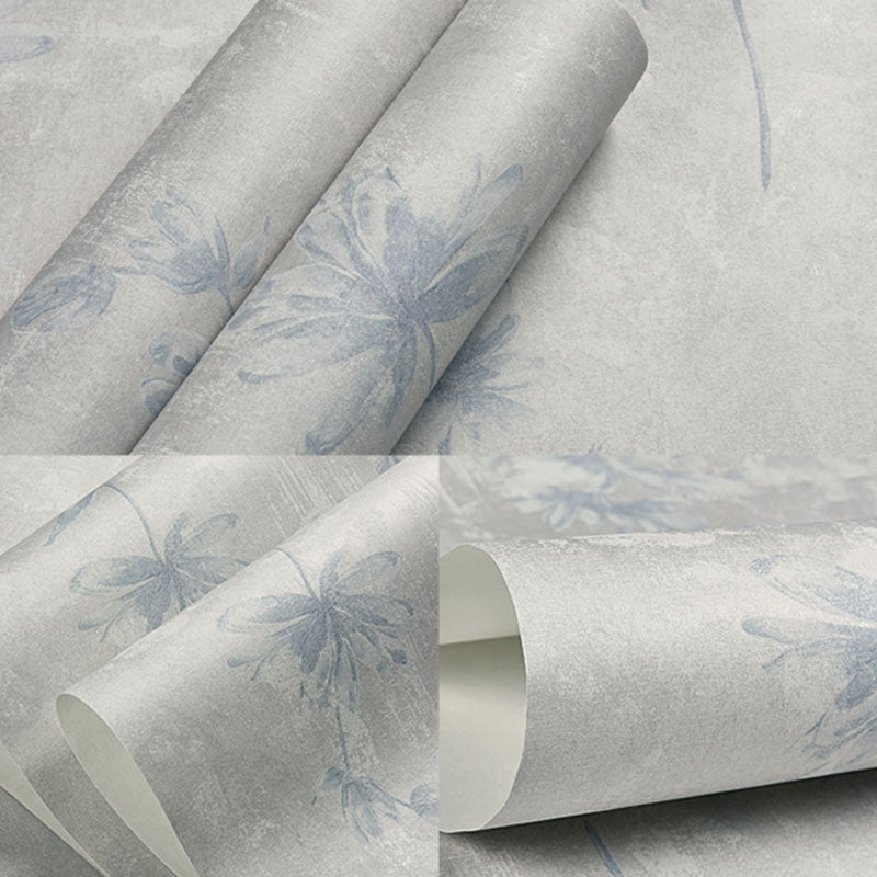 Non-Woven Wallpaper Roll Non-Pasted Dense Flower Wall Covering for Living Room and Cafe