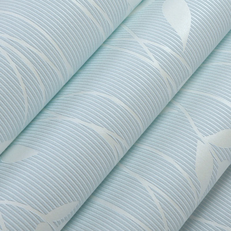 Fresh Botanical Leaf Wallpaper Roll Stain-Resistant Non-Pasted Wall Decor, 33-foot x 20.5-inch