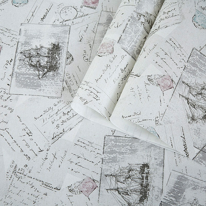 Rouleau de papier peint Non collé résistant aux taches, décoration murale de bateau de couleur claire pour enfant