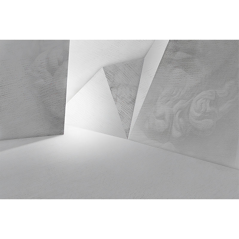 Novel Industrial Mural Wallpaper for Living Room with Pastel Color 3D Block, Made to Measure