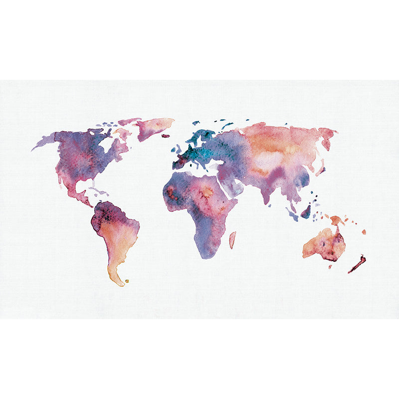 Moisture-Resistant World Map Mural Non-Woven Fabric Modern Wall Art for Reading Room