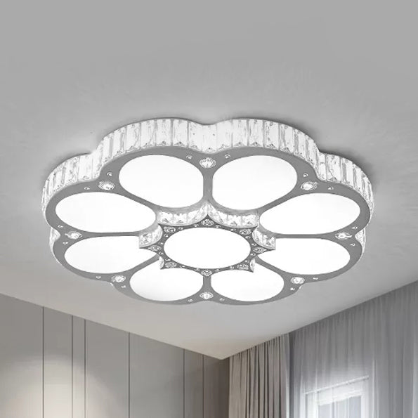 Kids Circulair Petal Plafond Mount Licht met Clear Crystal Acryl Wit LED Plafond Lamp voor Eetkamer