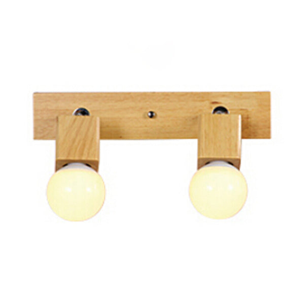 Holz linearer Wandleuchten mit exponierter Glühbirne modern