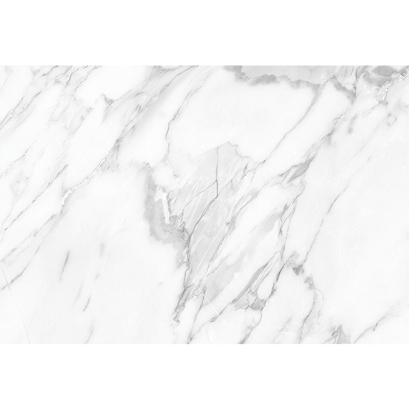 White Modern Mural Wallpaper Personalized Marble Wall Covering for Guest Room
