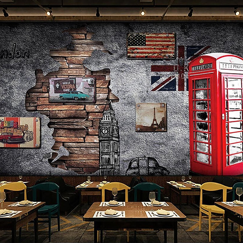 Stain-Resistant 3D Brick Mural Wallpaper Custom-Made Wall Covering for Accent Wall